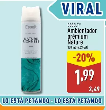 Oferta de Esselt - Ambientador Premium Nature por 1,99€ en ALDI