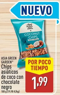 Oferta de Asia Green Garden - Chips Asiaticos De Coco Con Chocolate Negro por 1,99€ en ALDI