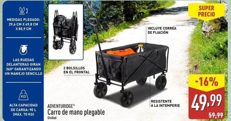 Oferta de Carro De Mano Plegable por 49,99€ en ALDI