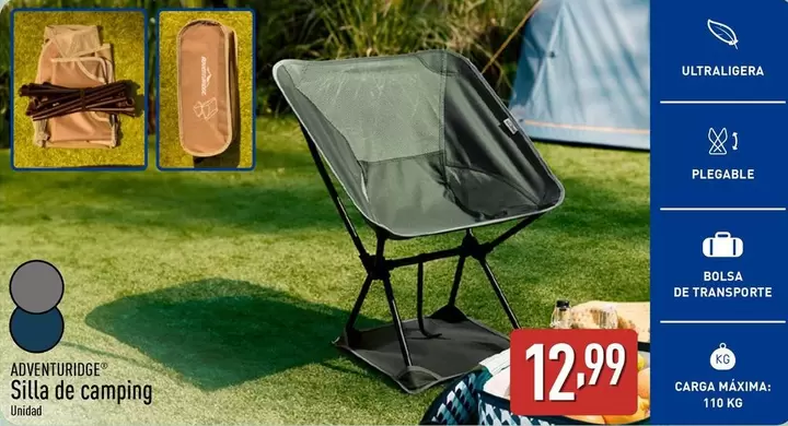Oferta de Silla De Camping por 12,99€ en ALDI