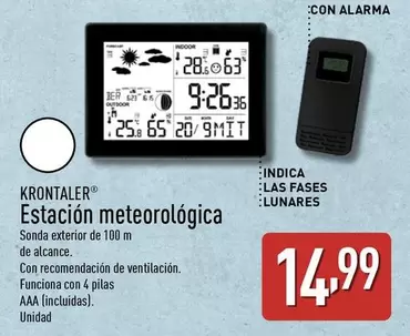 Oferta de Indoor - Estacion Meteorológica por 14,99€ en ALDI