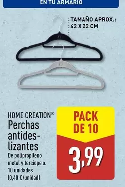 Oferta de Home - Perchas Antides-lizantes por 3,99€ en ALDI