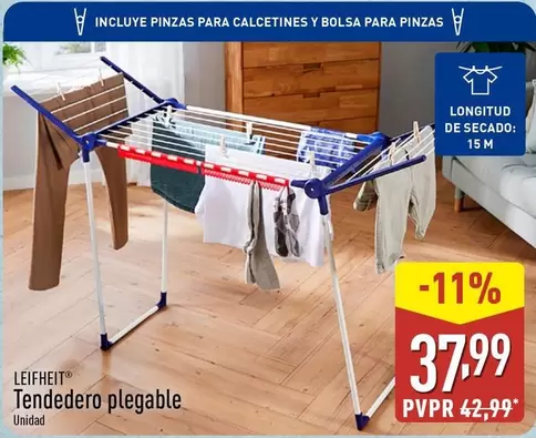 Oferta de Leifheit - Tendedero Plegable por 37,99€ en ALDI