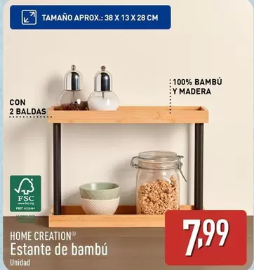 Oferta de Home - Estante De Bambu por 7,99€ en ALDI