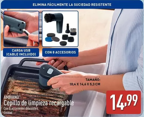 Oferta de Cepillo De Limpieza Recargable por 14,99€ en ALDI