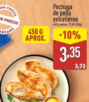 Oferta de Pechuga De Pollo Extratierna por 3,35€ en ALDI