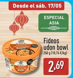 Oferta de Fideos Udon Bowl  por 2,69€ en ALDI