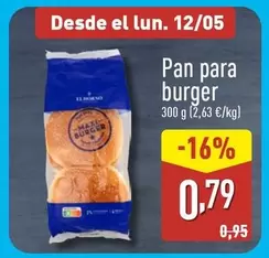 Oferta de Pan Para Burger por 0,79€ en ALDI