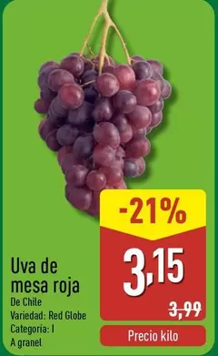 Oferta de Uva De Mesa Roja por 3,15€ en ALDI