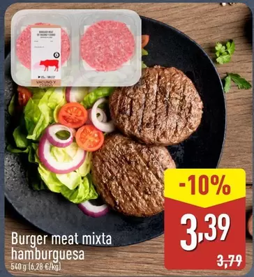 Oferta de Burger Meat Mixta Hamburguesa por 3,39€ en ALDI