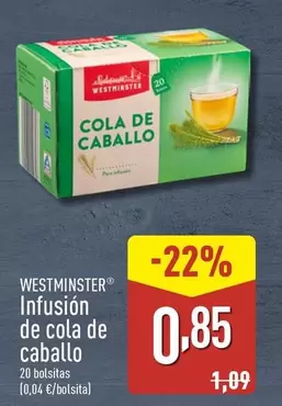 Oferta de Westminster - Infusion De Cola De Caballo por 0,85€ en ALDI