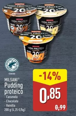 Oferta de Milsani - Pudding Proteico por 0,85€ en ALDI