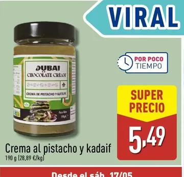 Oferta de Crema Al Pistacho Y Kadaif por 5,49€ en ALDI