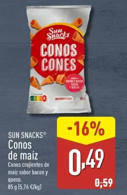 Oferta de Sun Snack - Conos De Maíz por 0,49€ en ALDI