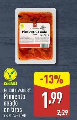 Oferta de El Cultivador - Pimiento Asado En Tiras por 1,99€ en ALDI