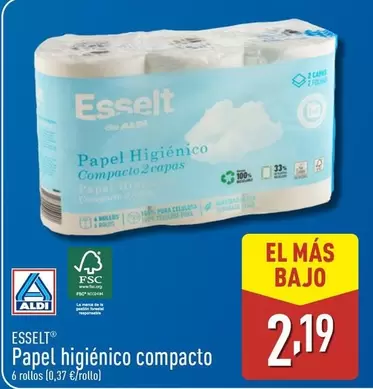 Oferta de Esselt - Papel Higienico Compacto por 2,19€ en ALDI