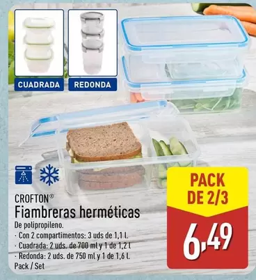 Oferta de Crofton - Fiambreras Hermeticas por 6,49€ en ALDI