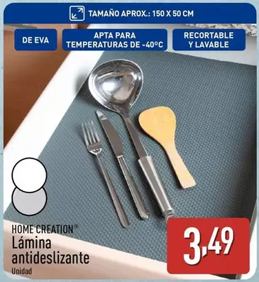 Oferta de Home Creation - Lámina Antideslizante por 3,49€ en ALDI