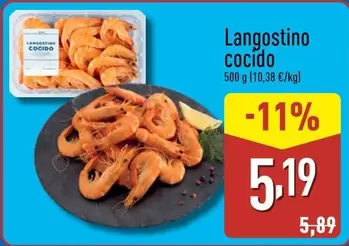Oferta de Langostino Cocido por 5,19€ en ALDI