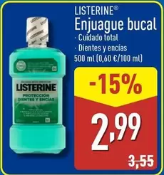 Oferta de Listerine - Enjuague Bucal por 2,99€ en ALDI