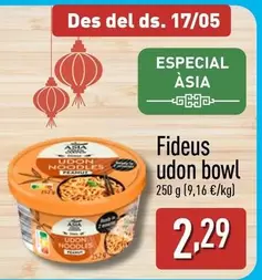 Oferta de Asia Green Garden - Fideus Udon Bowl por 2,29€ en ALDI