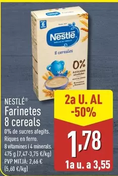 Oferta de Nestlé - Farinetes 8 Cereals por 3,55€ en ALDI