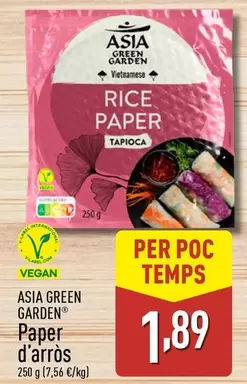 Oferta de Asia Green Garden - Paper D'Arròs por 1,89€ en ALDI