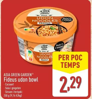 Oferta de Asia Green Garden - Fideus Udon Bowl por 2,29€ en ALDI