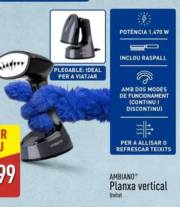 Oferta de Ambiano - Planxa Vertical por 19,99€ en ALDI