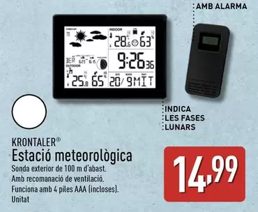 Oferta de Krontaler - Estacio Meteorologica por 14,99€ en ALDI