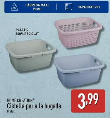 Oferta de Home Creation - Cistella Per A La Bugada por 3,99€ en ALDI