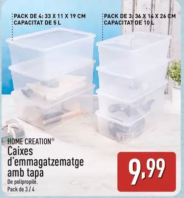 Oferta de Home Creation - Caixes D'Emmagatzematge Amb Tapa por 9,99€ en ALDI