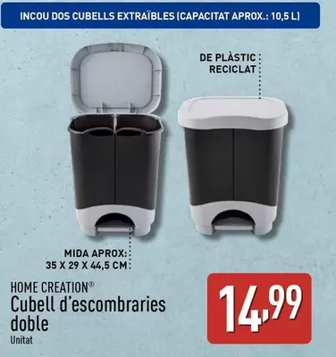 Oferta de Home - Cubell D'escombraries Doble por 14,99€ en ALDI