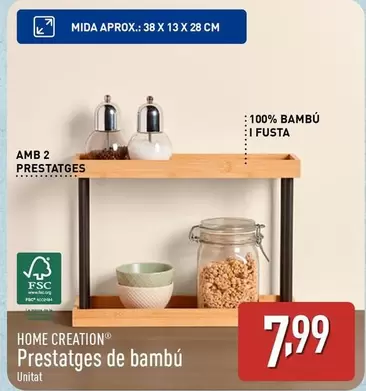 Oferta de Home - Prestatges De Bambu por 7,99€ en ALDI