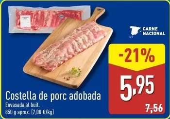 Oferta de Costella De Porc Adobada por 5,95€ en ALDI