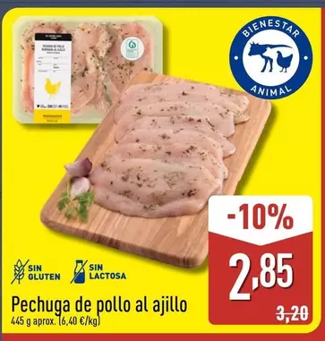 Oferta de Pechuga De Pollo Al Ajillo por 2,85€ en ALDI