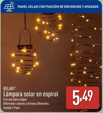 Oferta de Belavi - Lampara Soral En Espiral por 5,49€ en ALDI