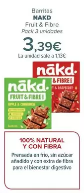 Oferta de Nakd - Barritas Fruit & Fibre por 3,39€ en Carrefour