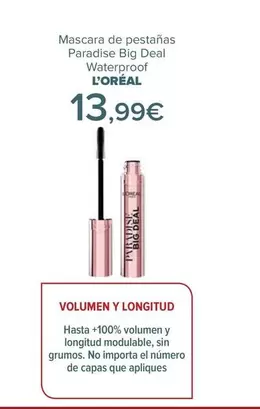 Oferta de L'Oréal - Mascara De Pestañas Paradise Big Deal Waterproof por 13,99€ en Carrefour