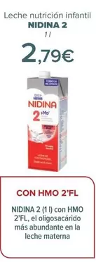 Oferta de Nidina - Leche Nutrición Infantil 2 por 2,79€ en Carrefour