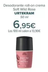 Oferta de Urtekram - Desodorante Roll-on Crema Soft Wild Rose   por 6,95€ en Carrefour