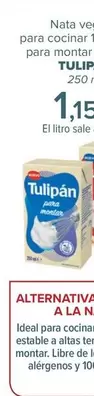 Oferta de Tulipán - Nata Vegetal Para Cocinar 15% Mg O Para Montar 31% Mg  por 1,15€ en Carrefour