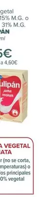 Oferta de Tulipán - Nata Vegetal  Para Cocinar 15% Mg O Para Montar 31% Mg  por 1,15€ en Carrefour
