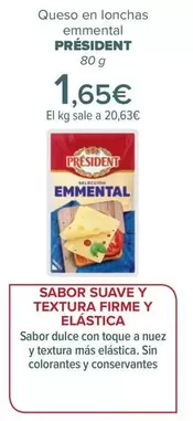 Oferta de Président - Queso En Lonchas Emmental   por 1,65€ en Carrefour