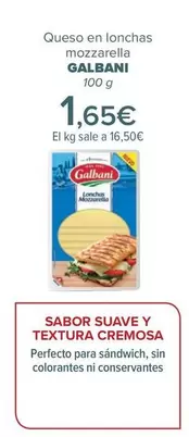 Oferta de Galbani - Queso En Lonchas Mozzarella   por 1,65€ en Carrefour