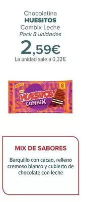 Oferta de Huesitos  - Chocolatina  Combix Leche por 2,59€ en Carrefour