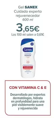 Oferta de Sanex - Gel Cuidado Experto Rejuvenecedor por 3,65€ en Carrefour