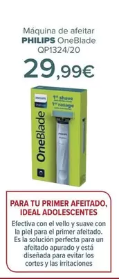 Oferta de Philips - Máquina De Afeitar Oneblade QP1324/20 por 29,99€ en Carrefour