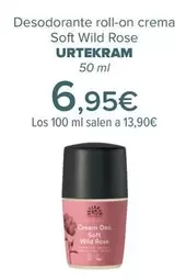Oferta de Urtekram - Desodorante Roll-on Crema Soft Wild Rose   por 6,95€ en Carrefour