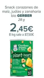 Oferta de Gerber - Snack Corazones De Maíz Judías Y Zanahoria Bio  por 2,45€ en Carrefour